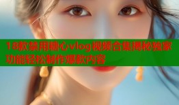 18款禁用糖心vlog视频合集揭秘独家功能轻松制作爆款内容