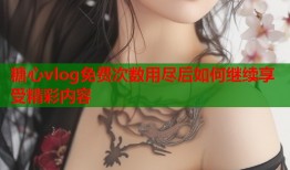 糖心vlog免费次数用尽后如何继续享受精彩内容