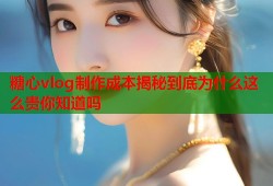 糖心vlog制作成本揭秘到底为什么这么贵你知道吗