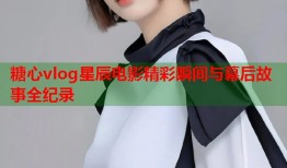 糖心vlog星辰电影精彩瞬间与幕后故事全纪录