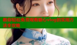 教你轻松免费观看糖心vlog的实用方法全攻略